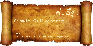 Adamis Szilveszter névjegykártya